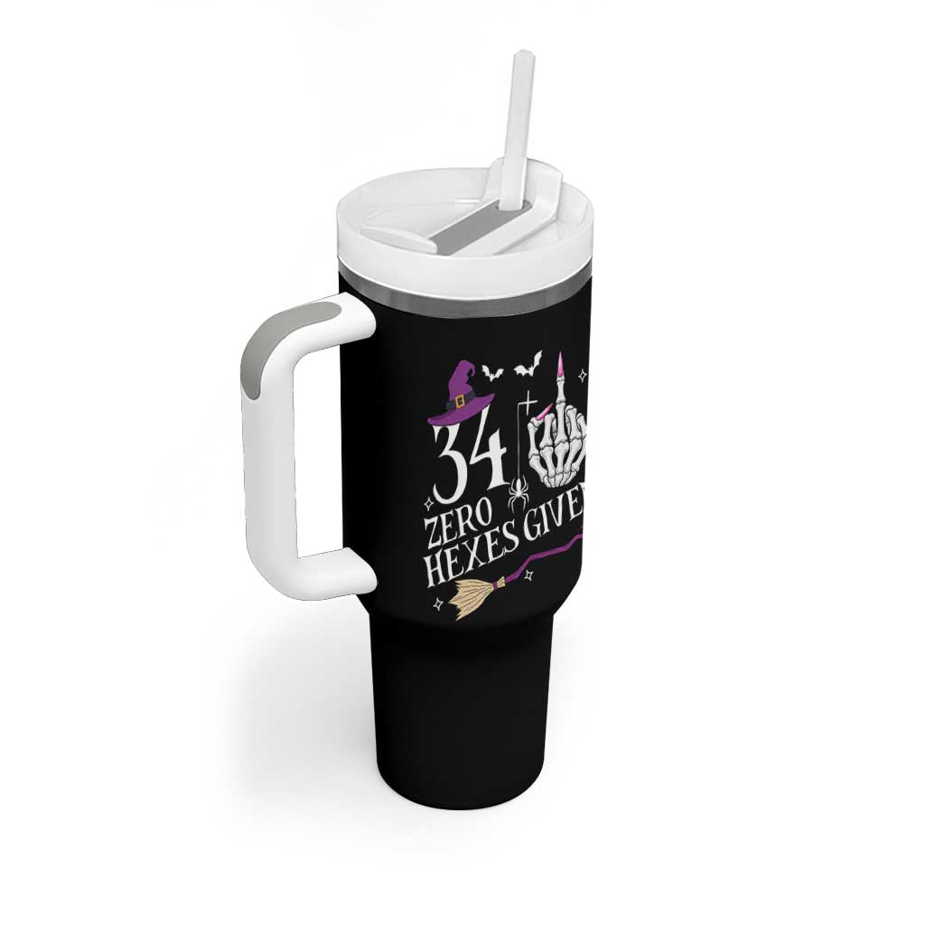 35th Birthday Halloween Tumbler With Handle 34 Plus Middle Finger Zero Hexes Given Gift For Women