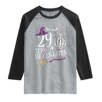 30th Birthday Halloween Raglan Shirt 29 Plus Middle Finger Zero Hexes Given Gift For Women