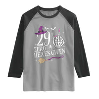 30th Birthday Halloween Raglan Shirt 29 Plus Middle Finger Zero Hexes Given Gift For Women