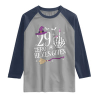 30th Birthday Halloween Raglan Shirt 29 Plus Middle Finger Zero Hexes Given Gift For Women