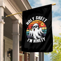 90th Birthday Halloween Ghost Garden Flag Holy Sheet I'm Ninety