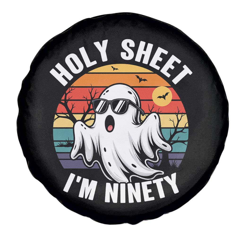 90th Birthday Halloween Ghost Spare Tire Cover Holy Sheet I'm Ninety