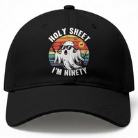 90th Birthday Halloween Ghost Baseball Cap Holy Sheet I'm Ninety
