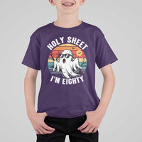 80th Birthday Halloween Ghost T Shirt For Kid Holy Sheet I'm Eighty