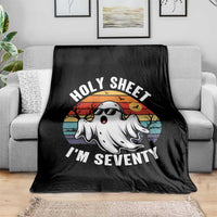 70th Birthday Halloween Ghost Throw Blanket Holy Sheet I'm Seventy