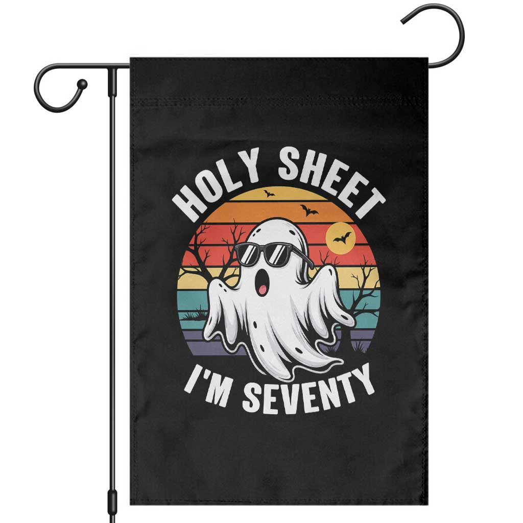 70th Birthday Halloween Ghost Garden Flag Holy Sheet I'm Seventy