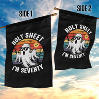 70th Birthday Halloween Ghost Garden Flag Holy Sheet I'm Seventy