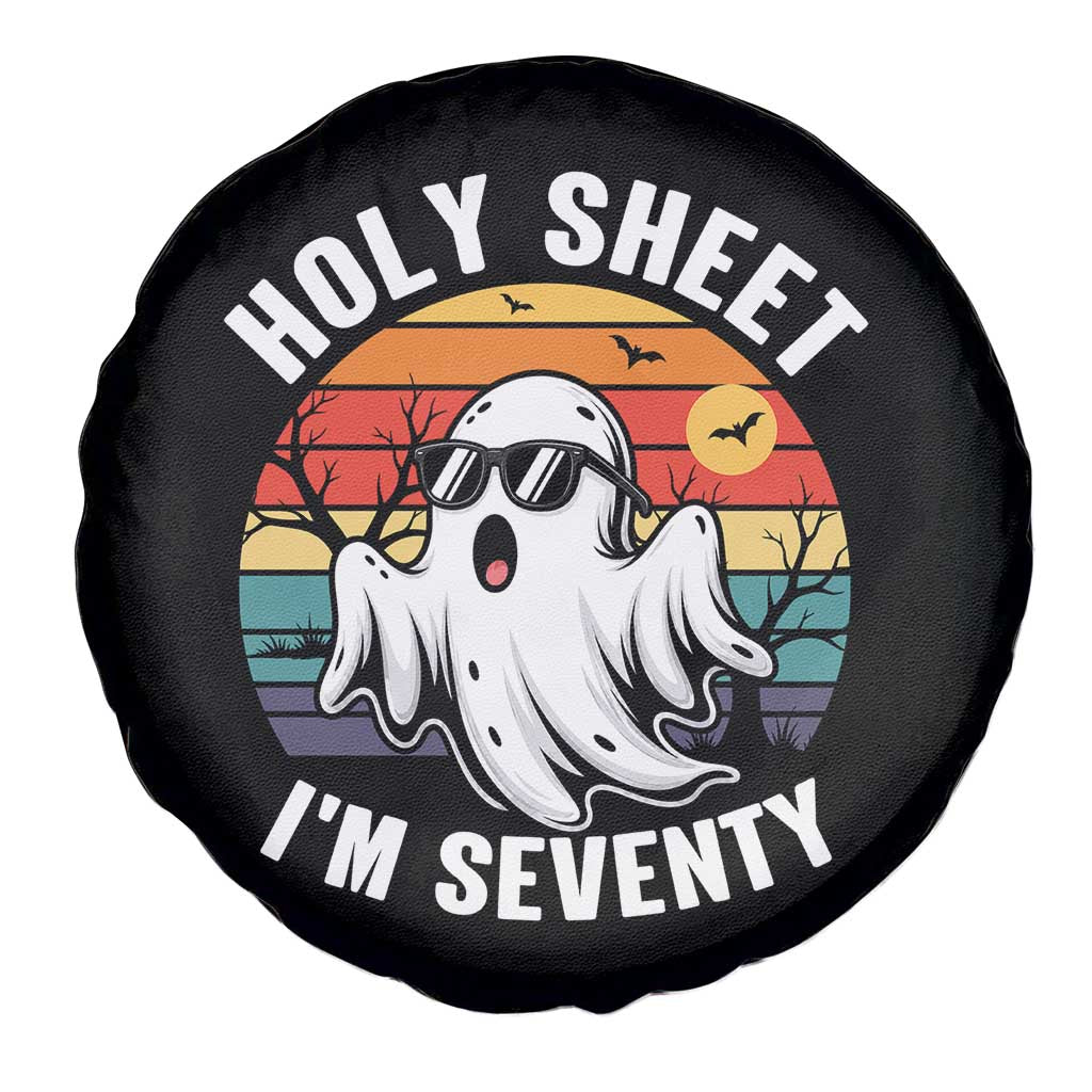 70th Birthday Halloween Ghost Spare Tire Cover Holy Sheet I'm Seventy
