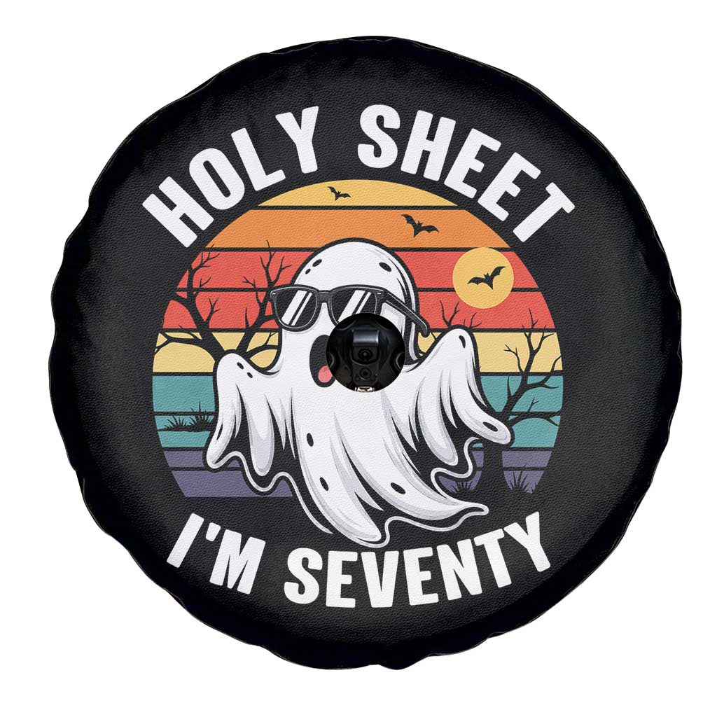 70th Birthday Halloween Ghost Spare Tire Cover Holy Sheet I'm Seventy