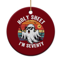 70th Birthday Halloween Ghost Ceramic Ornament Holy Sheet I'm Seventy