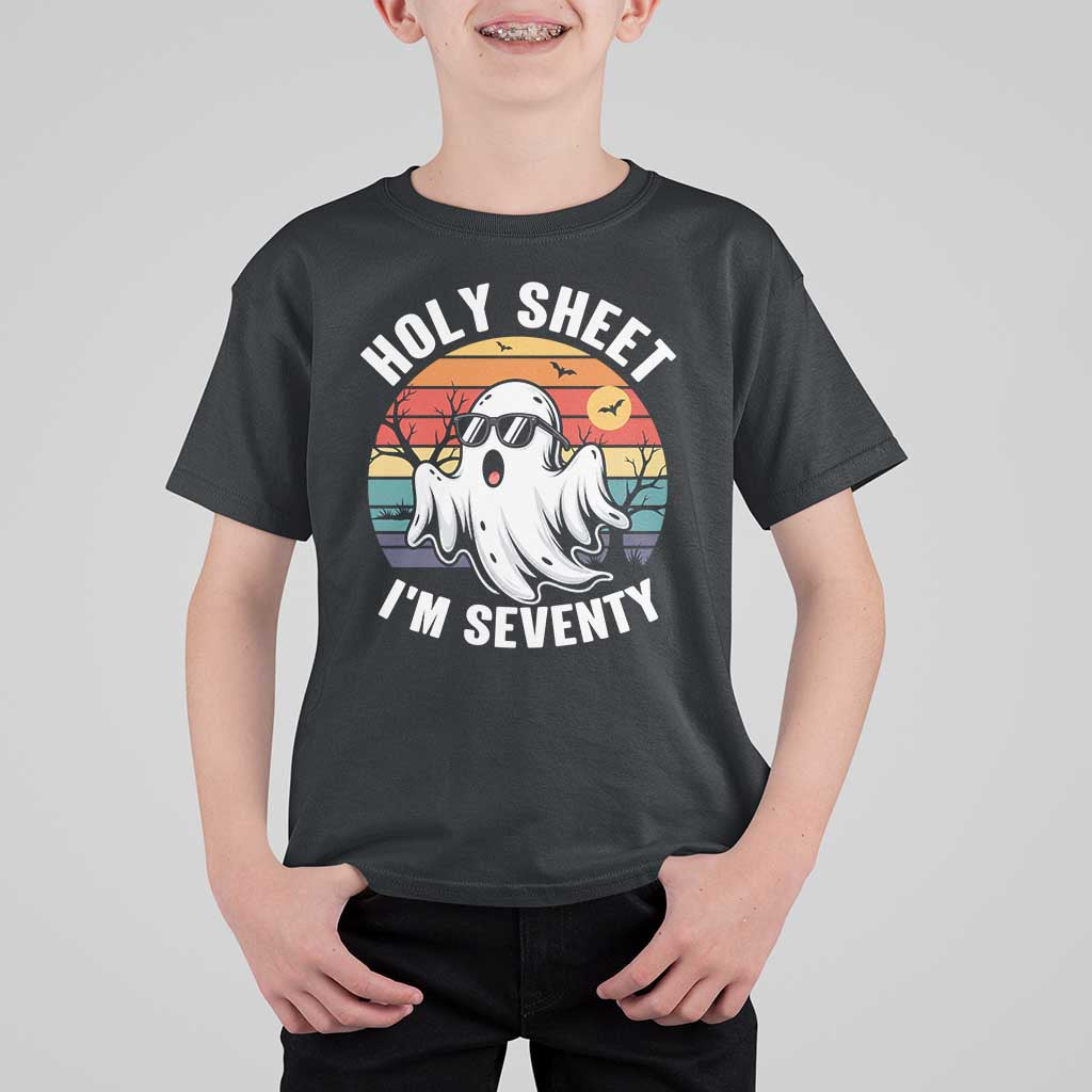 70th Birthday Halloween Ghost T Shirt For Kid Holy Sheet I'm Seventy