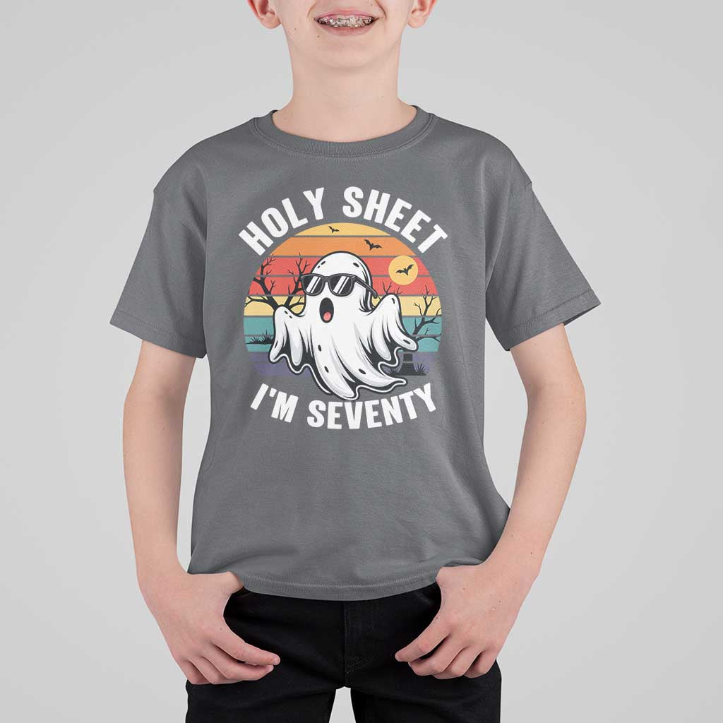 70th Birthday Halloween Ghost T Shirt For Kid Holy Sheet I'm Seventy