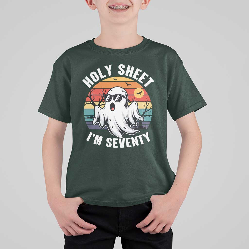 70th Birthday Halloween Ghost T Shirt For Kid Holy Sheet I'm Seventy