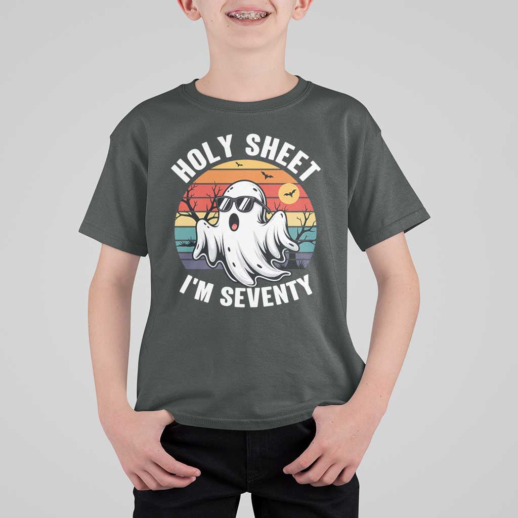 70th Birthday Halloween Ghost T Shirt For Kid Holy Sheet I'm Seventy