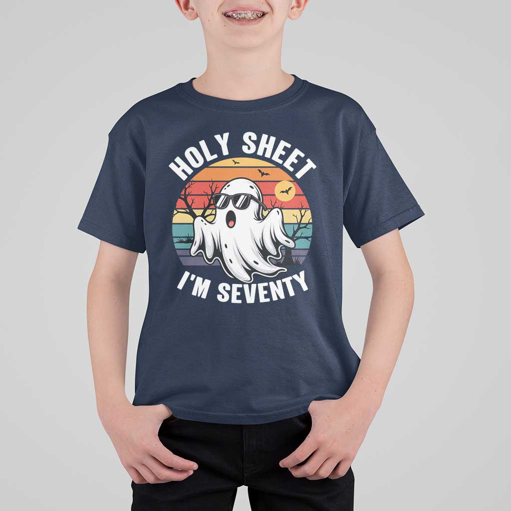70th Birthday Halloween Ghost T Shirt For Kid Holy Sheet I'm Seventy