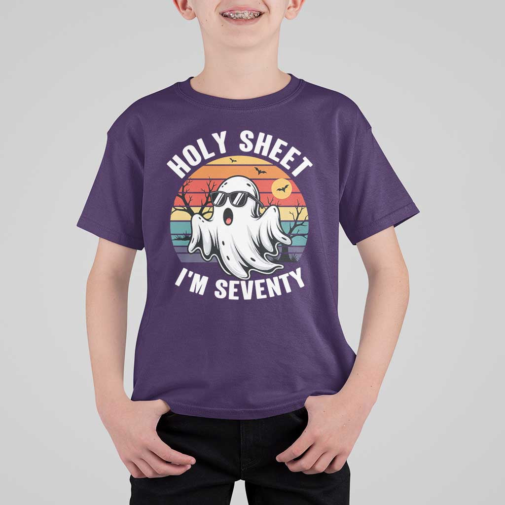70th Birthday Halloween Ghost T Shirt For Kid Holy Sheet I'm Seventy