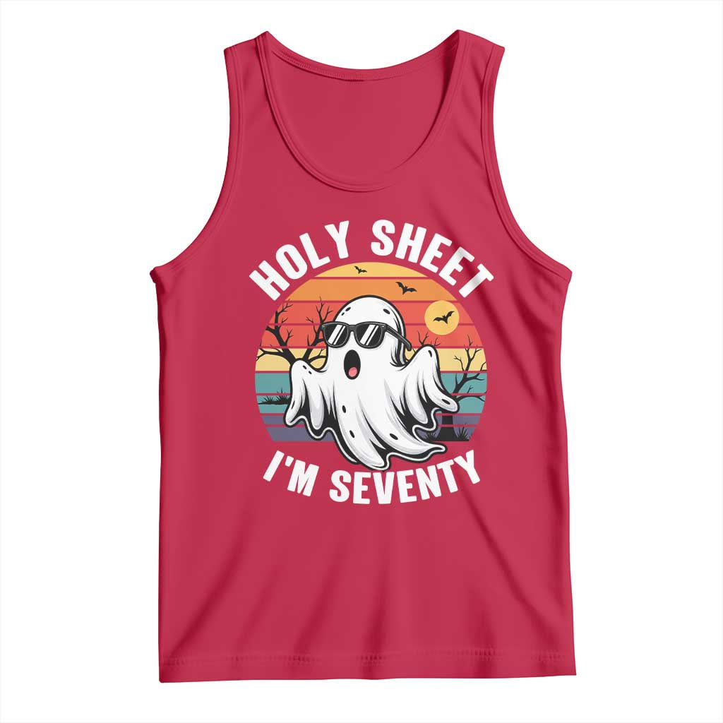 70th Birthday Halloween Ghost Tank Top Holy Sheet I'm Seventy