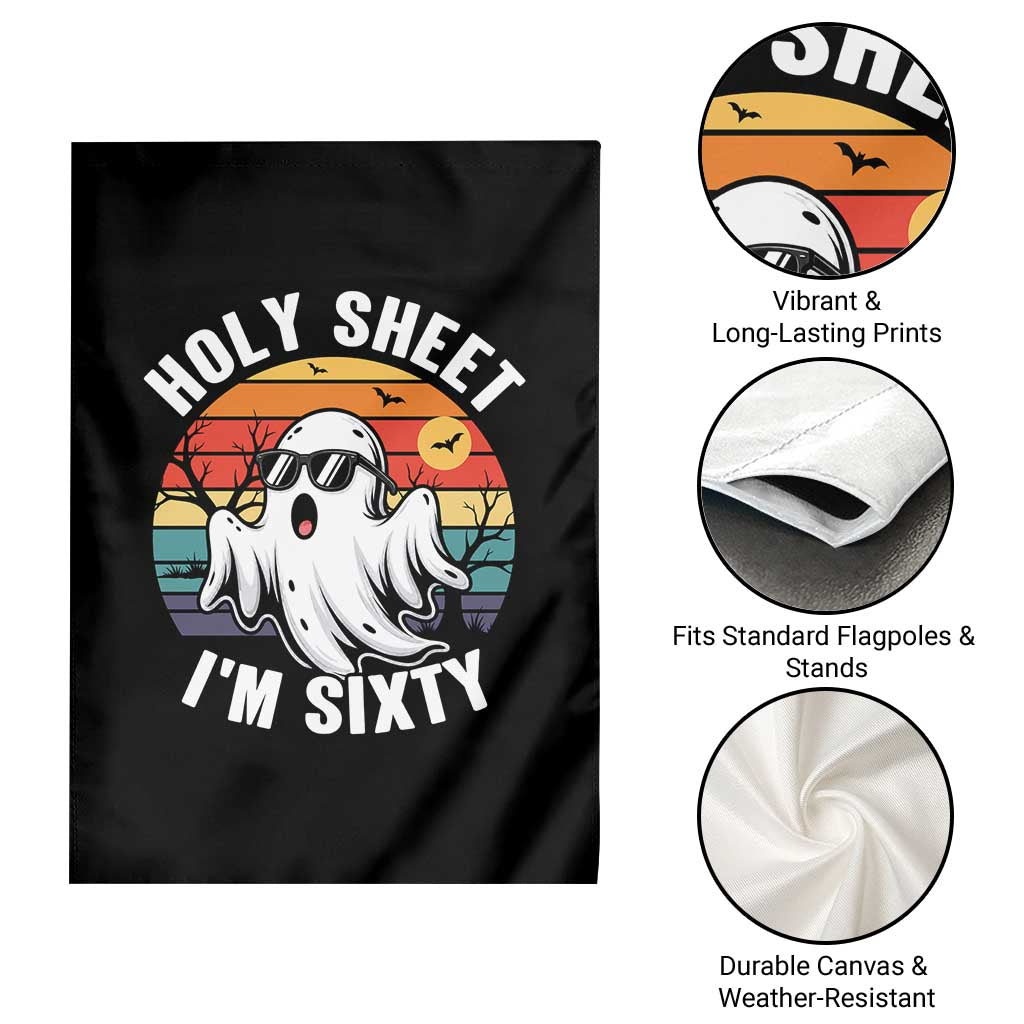 60th Birthday Halloween Ghost Garden Flag Holy Sheet I'm Sixty