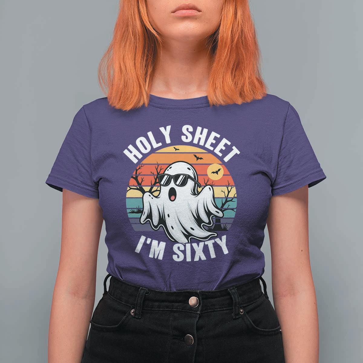 60th Birthday Halloween Ghost T Shirt For Women Holy Sheet I'm Sixty