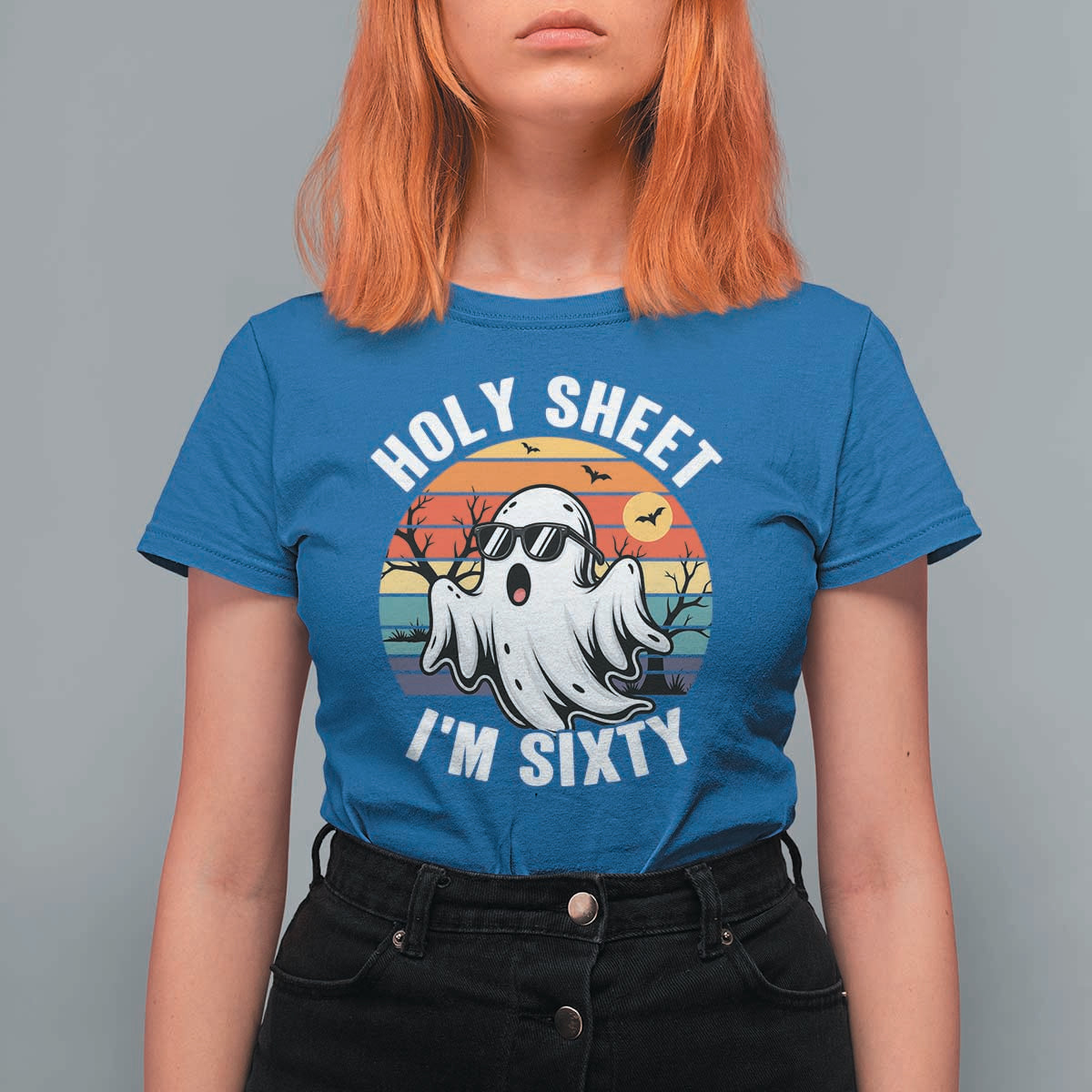 60th Birthday Halloween Ghost T Shirt For Women Holy Sheet I'm Sixty