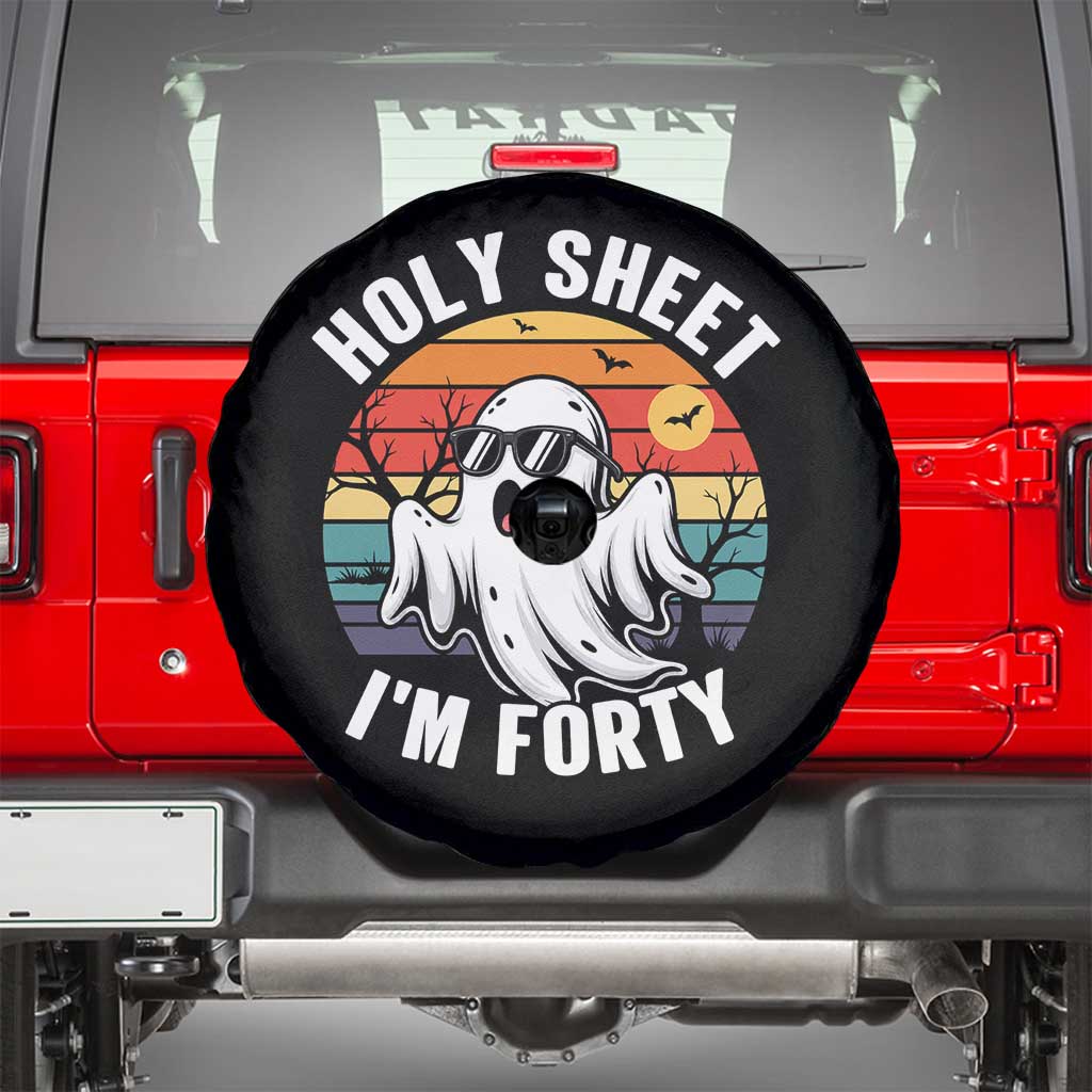 40th Birthday Halloween Ghost Spare Tire Cover Holy Sheet I'm Forty