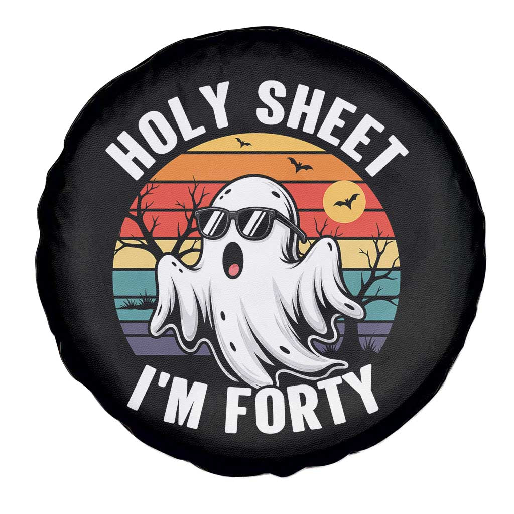 40th Birthday Halloween Ghost Spare Tire Cover Holy Sheet I'm Forty