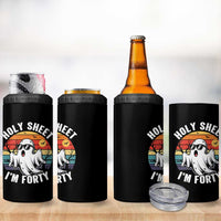 40th Birthday Halloween Ghost 4 in 1 Can Cooler Tumbler Holy Sheet I'm Forty