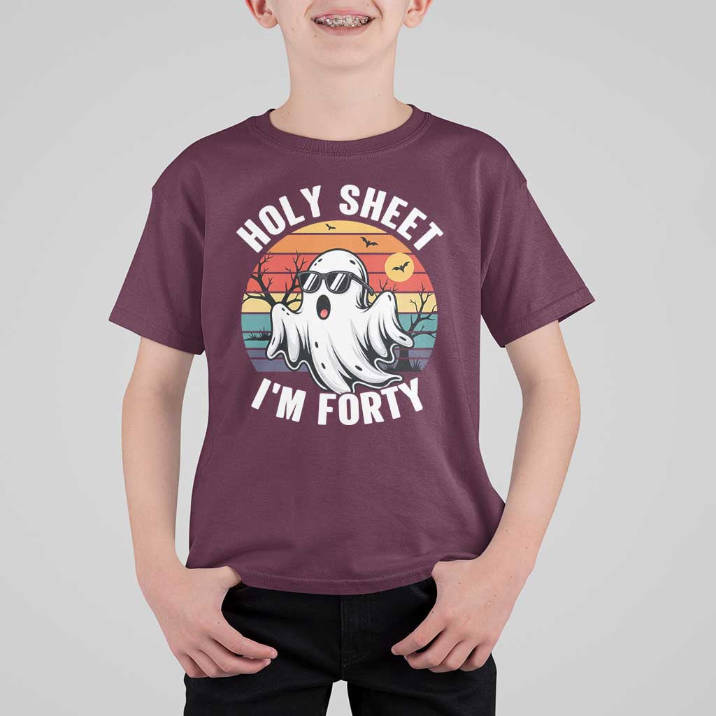 40th Birthday Halloween Ghost T Shirt For Kid Holy Sheet I'm Forty