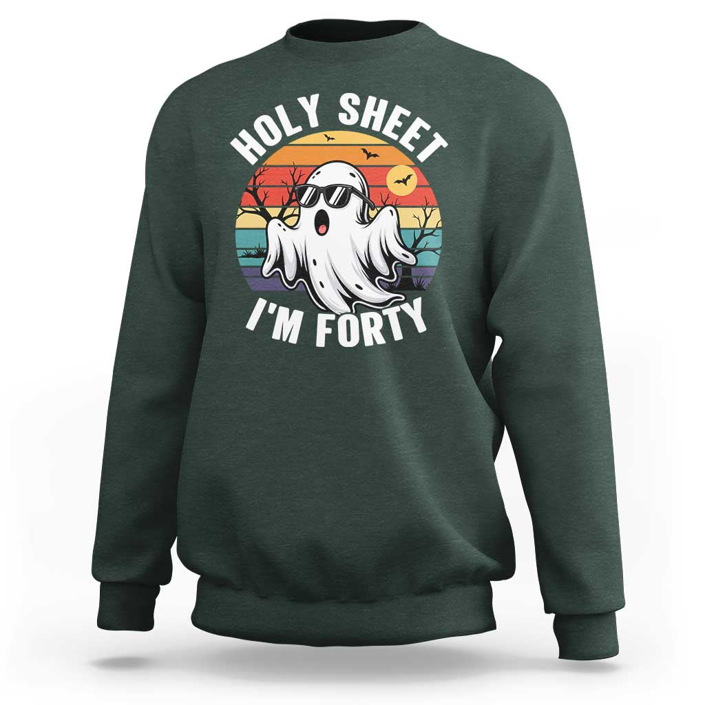 40th Birthday Halloween Ghost Sweatshirt Holy Sheet I'm Forty