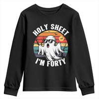 40th Birthday Halloween Ghost Youth Sweatshirt Holy Sheet I'm Forty
