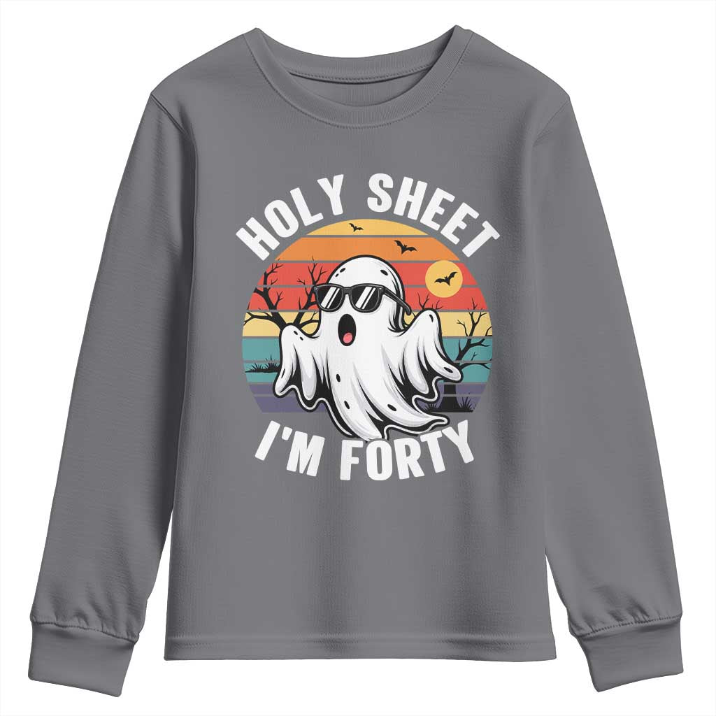 40th Birthday Halloween Ghost Youth Sweatshirt Holy Sheet I'm Forty