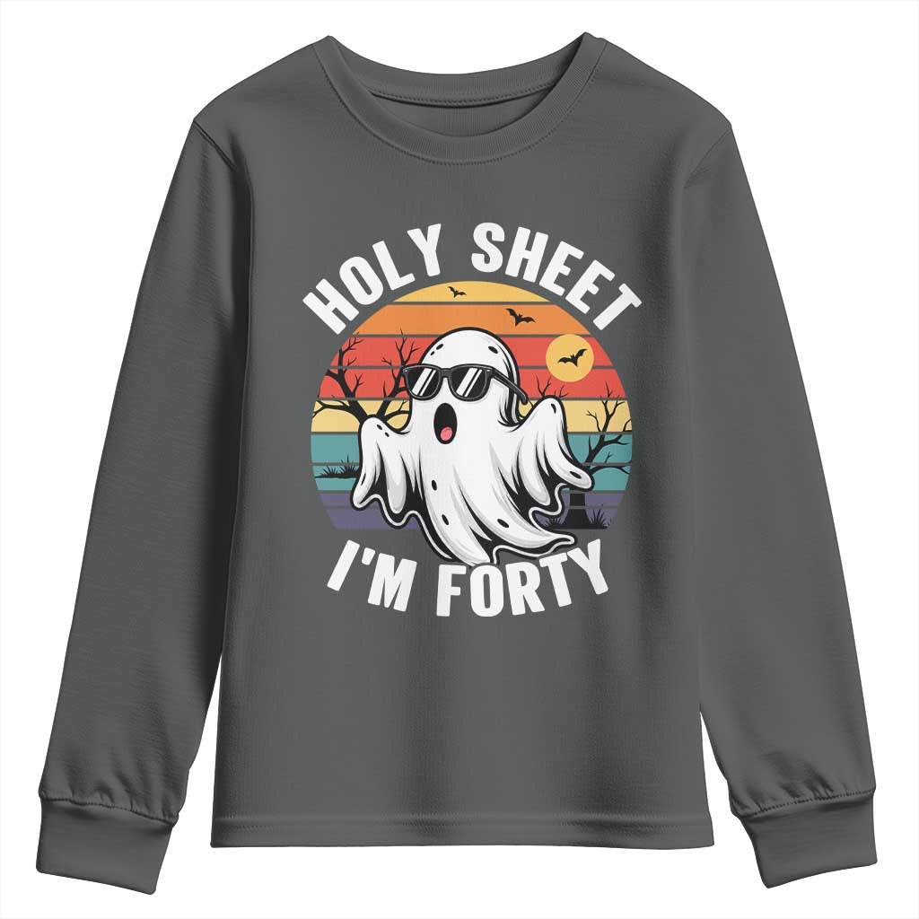 40th Birthday Halloween Ghost Youth Sweatshirt Holy Sheet I'm Forty