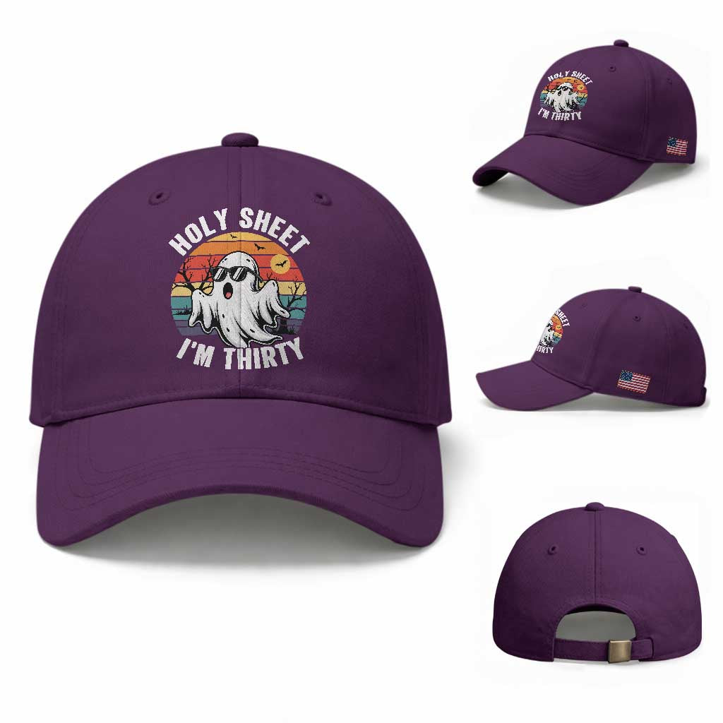 30th Birthday Halloween Ghost Baseball Cap Holy Sheet I'm Thirty