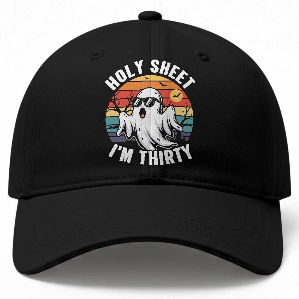 30th Birthday Halloween Ghost Baseball Cap Holy Sheet I'm Thirty