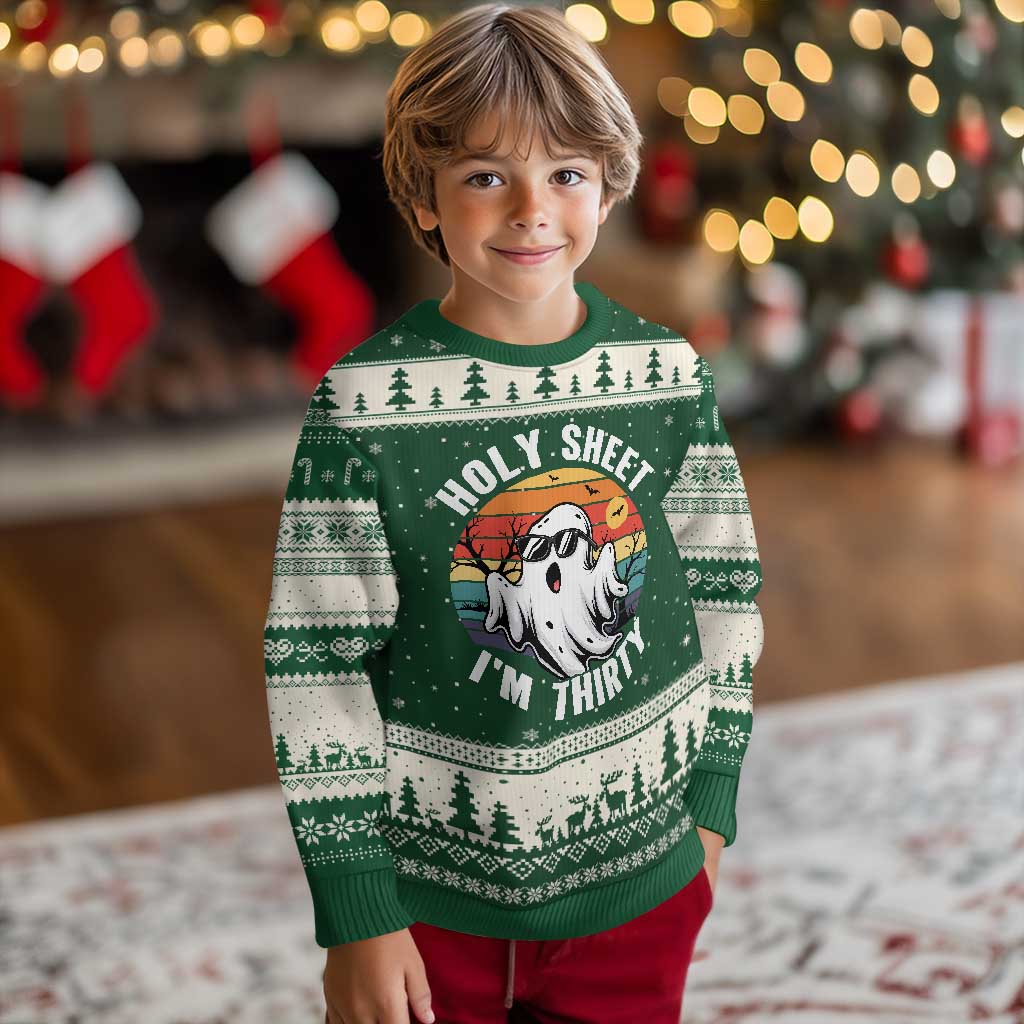 30th Birthday Halloween Ghost Ugly Christmas Sweater Holy Sheet I'm Thirty