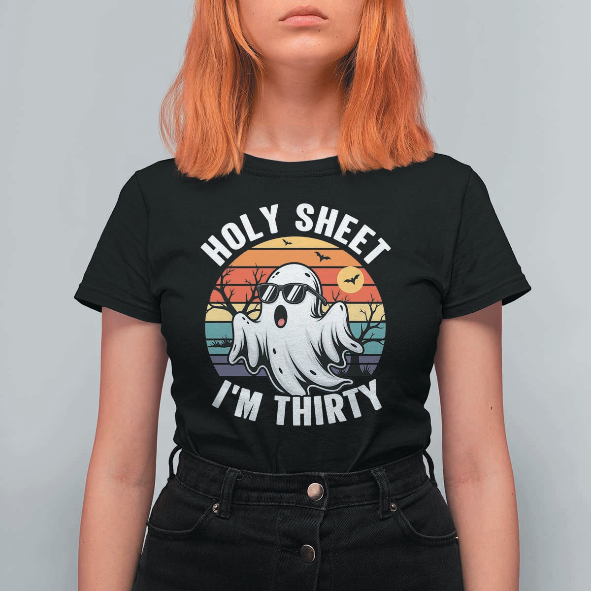 30th Birthday Halloween Ghost T Shirt For Women Holy Sheet I'm Thirty