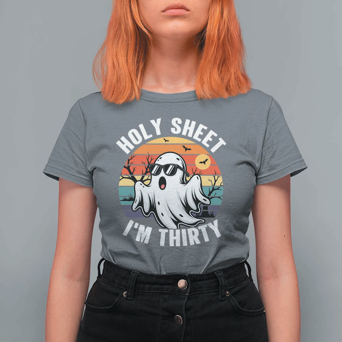 30th Birthday Halloween Ghost T Shirt For Women Holy Sheet I'm Thirty