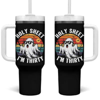 30th Birthday Halloween Ghost Tumbler With Handle Holy Sheet I'm Thirty