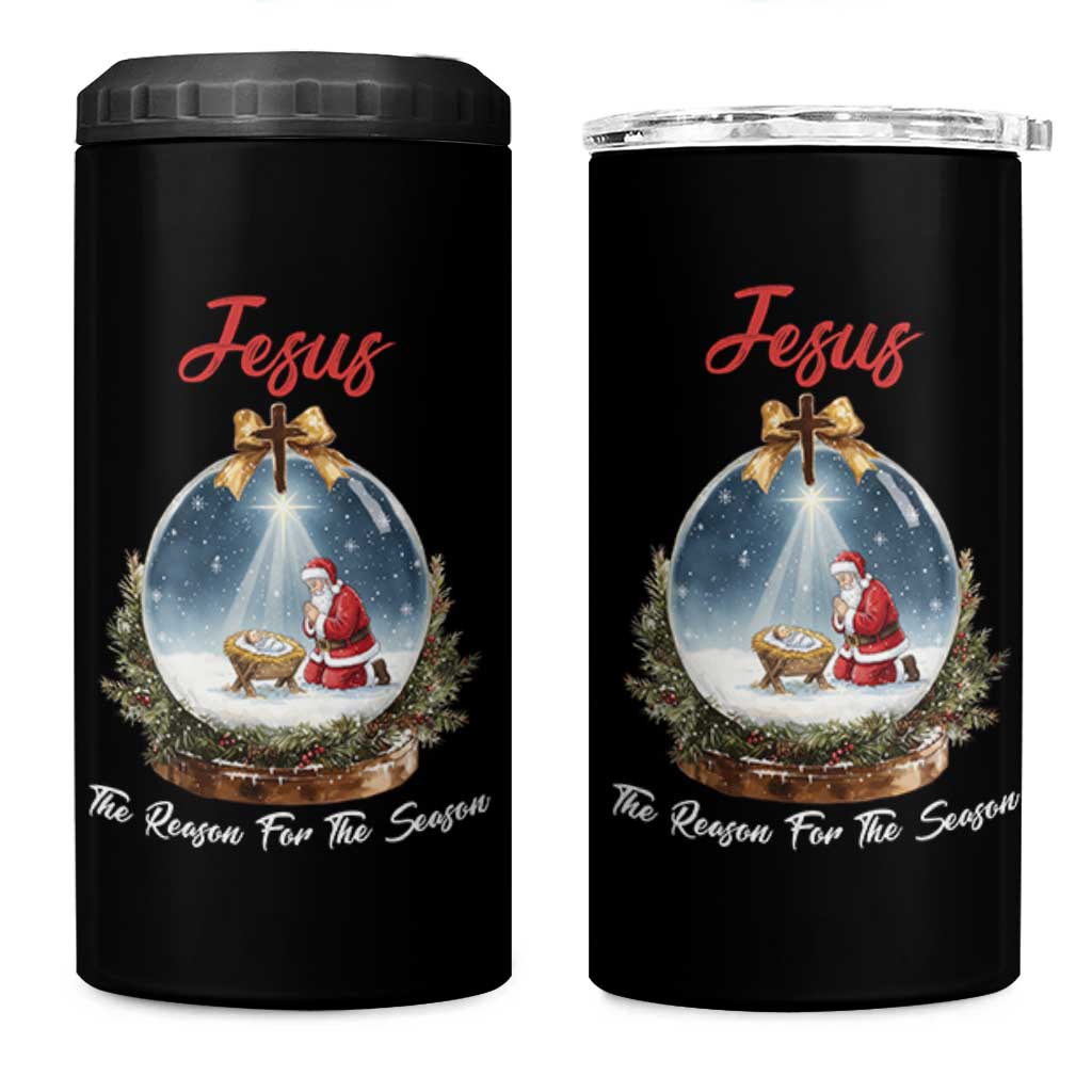 Jesus Santa Christmas 4 in 1 Can Cooler Tumbler The Reason For The Season - Wonder Print Shop
