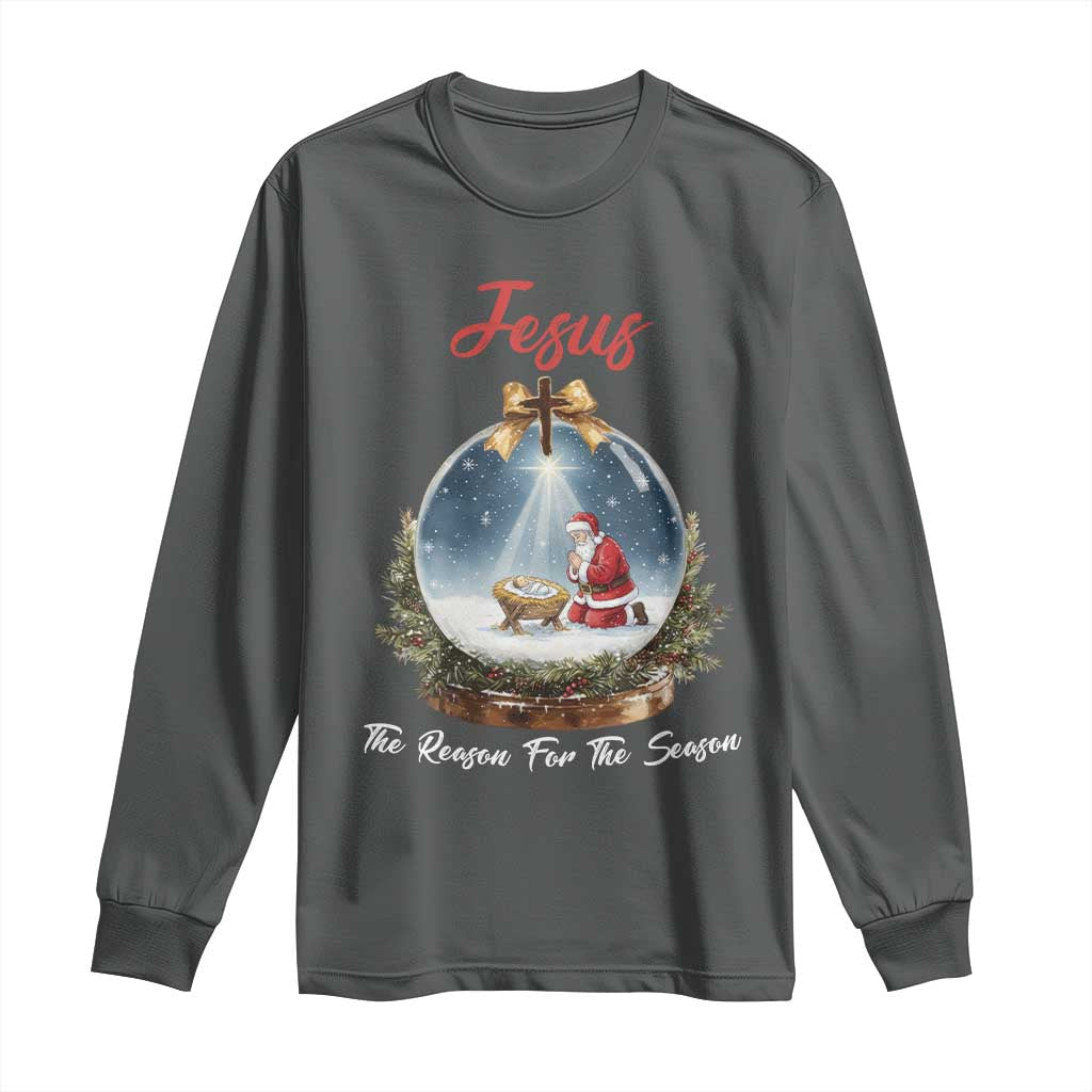 Jesus Santa Christmas Long Sleeve Shirt The Reason For The Season - Wonder Print Shop