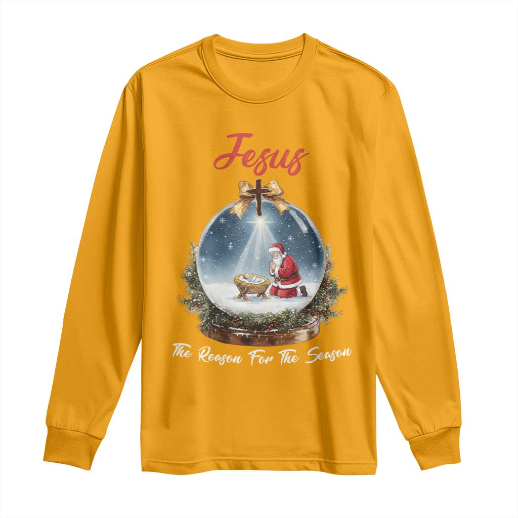 Jesus Santa Christmas Long Sleeve Shirt The Reason For The Season - Wonder Print Shop