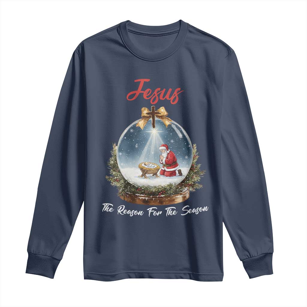 Jesus Santa Christmas Long Sleeve Shirt The Reason For The Season - Wonder Print Shop