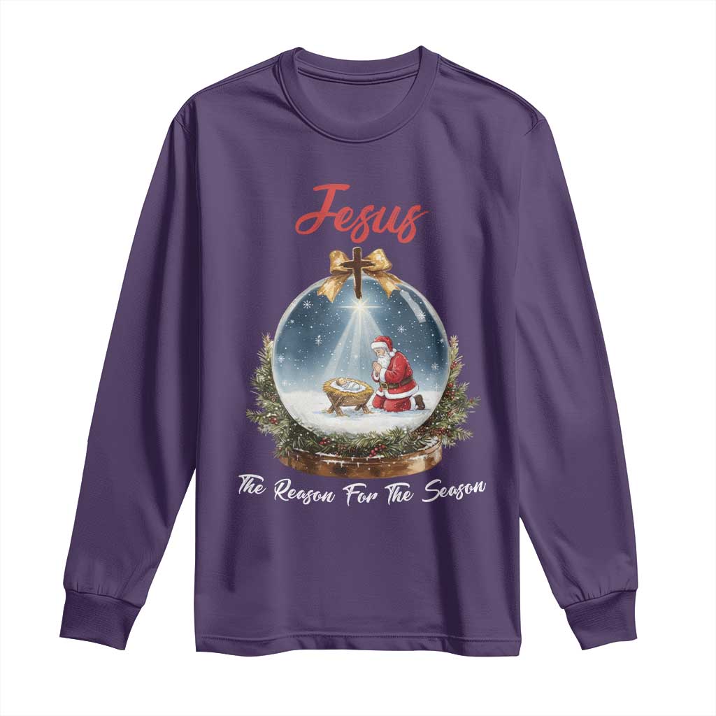 Jesus Santa Christmas Long Sleeve Shirt The Reason For The Season - Wonder Print Shop