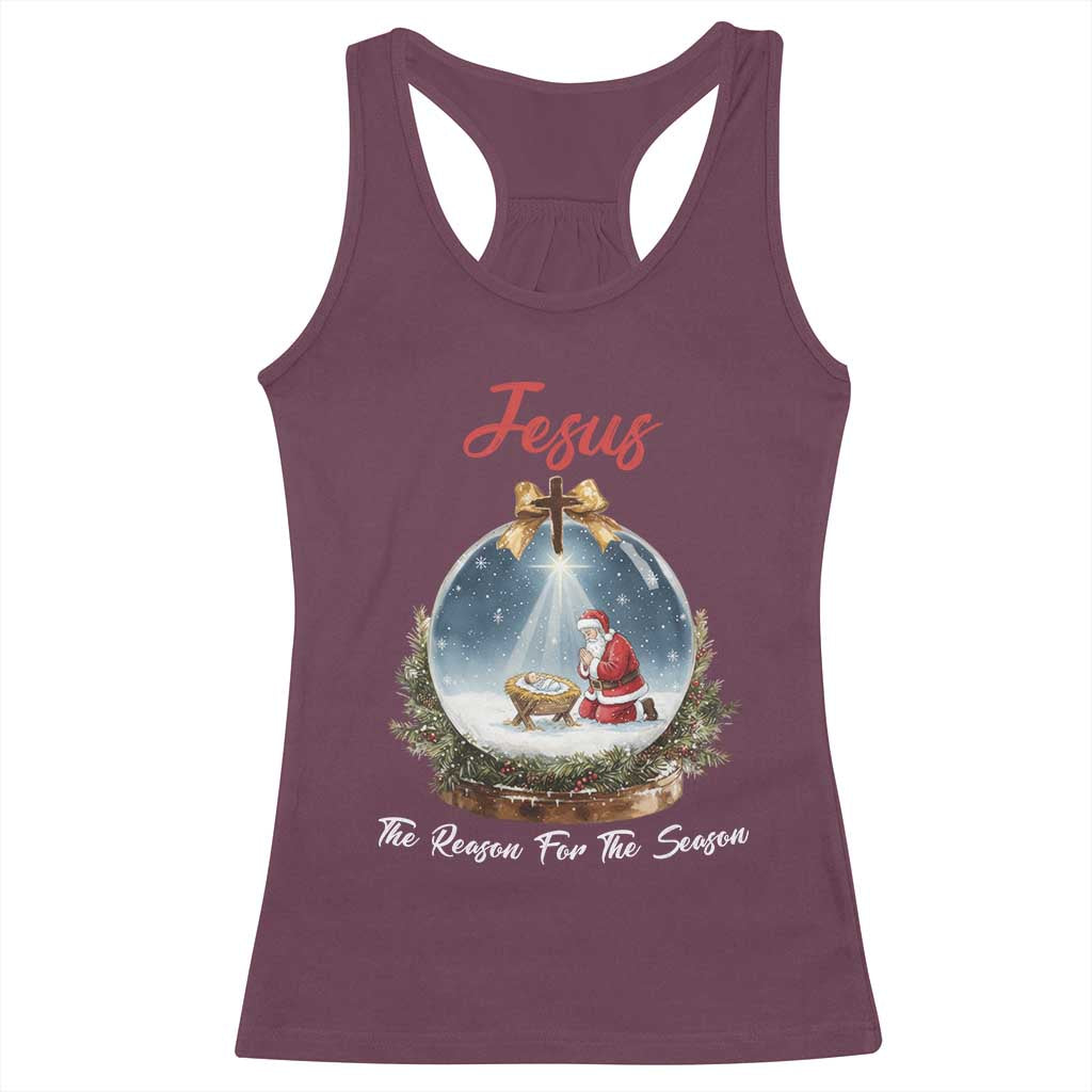 Jesus Santa Christmas Racerback Tank Top The Reason For The Season - Wonder Print Shop