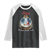 Jesus Santa Christmas Raglan Shirt The Reason For The Season - Wonder Print Shop