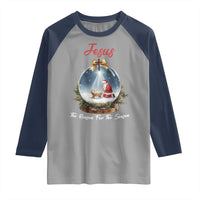 Jesus Santa Christmas Raglan Shirt The Reason For The Season - Wonder Print Shop