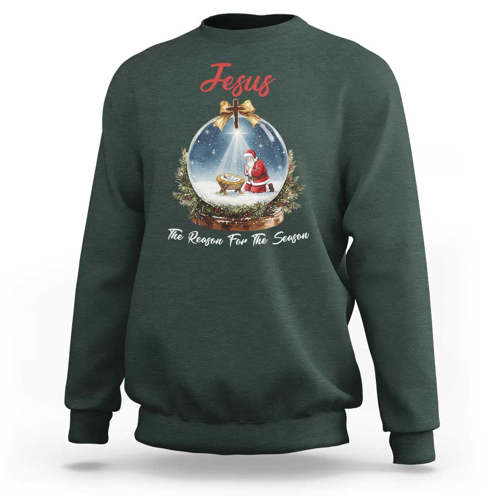 Jesus Santa Christmas Sweatshirt The Reason For The Season - Wonder Print Shop