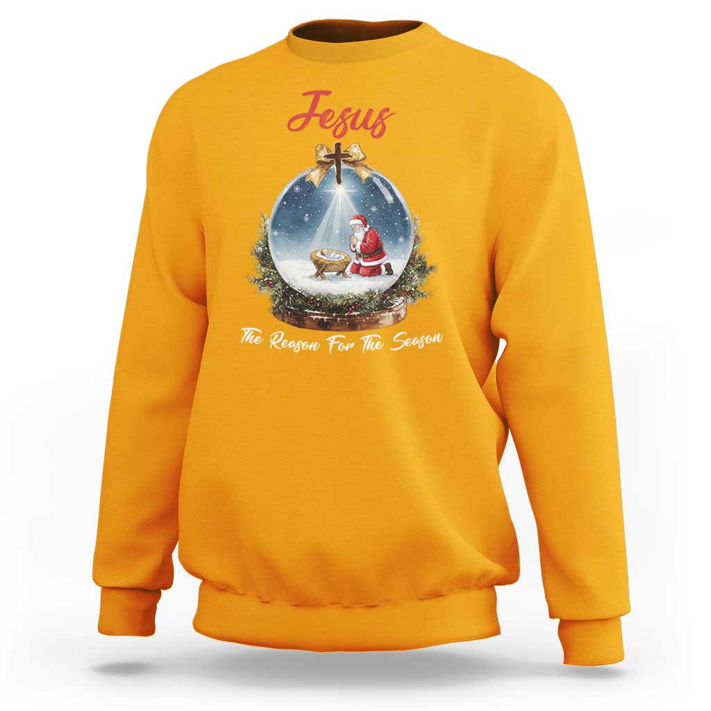 Jesus Santa Christmas Sweatshirt The Reason For The Season - Wonder Print Shop
