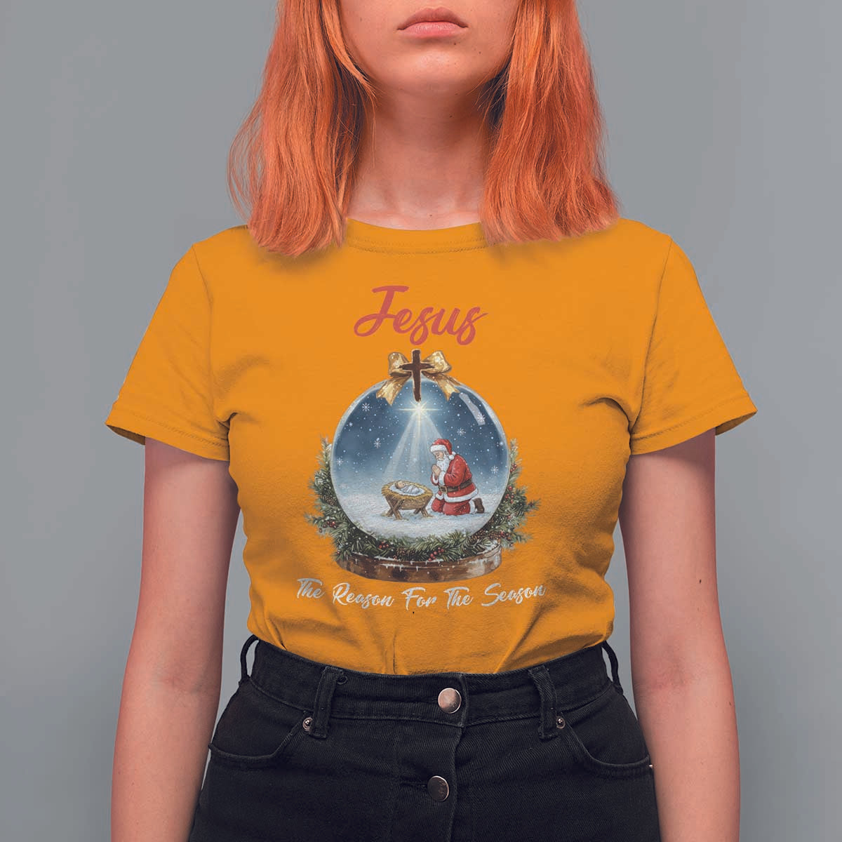 Jesus Santa Christmas T Shirt For Women The Reason For The Season - Wonder Print Shop