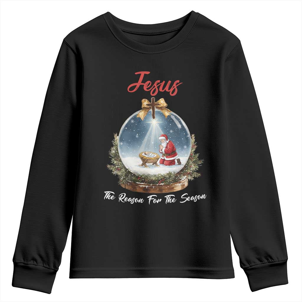 Jesus Santa Christmas Youth Sweatshirt The Reason For The Season - Wonder Print Shop